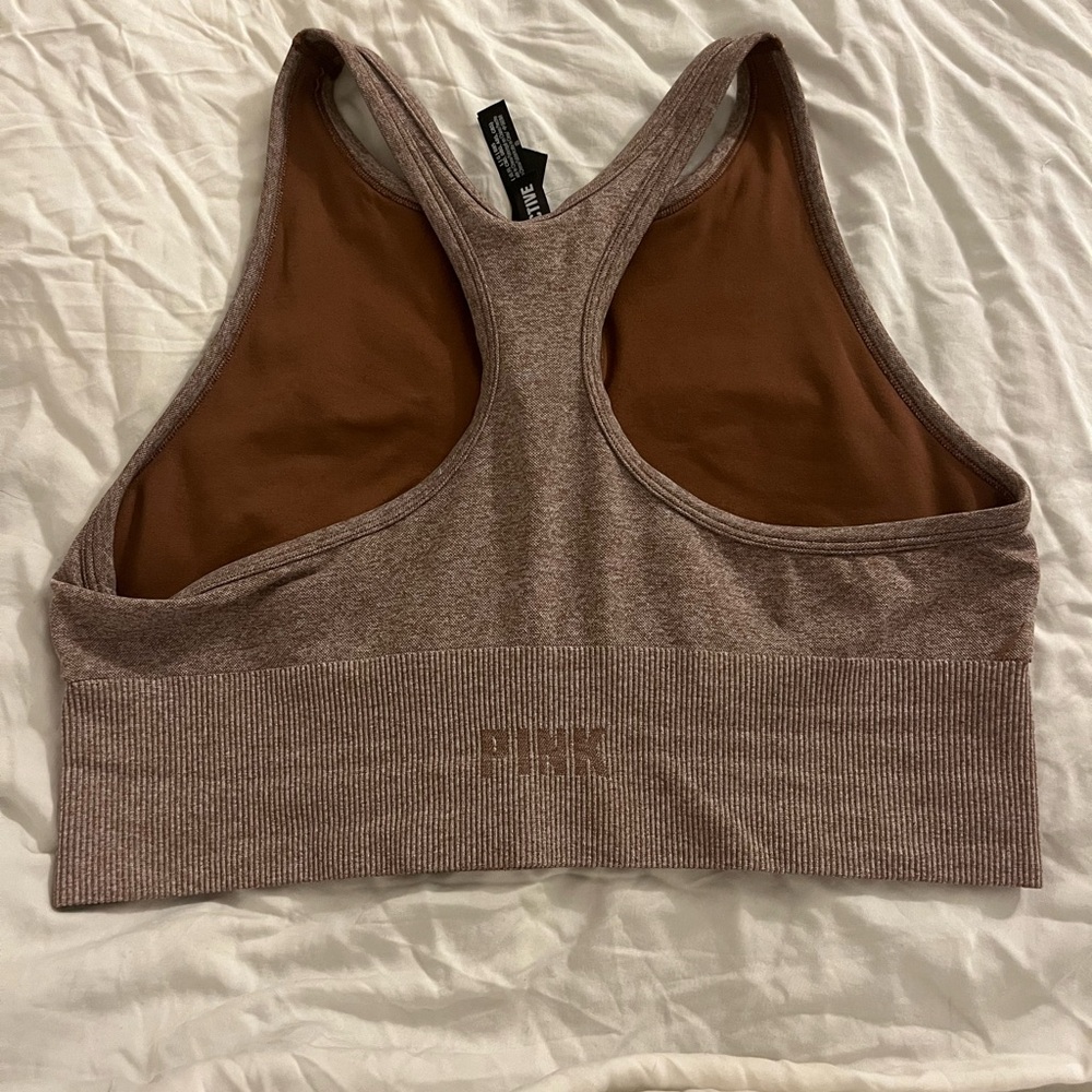 PINK Seamless Brown Sports Bra - Picture 3 of 4
